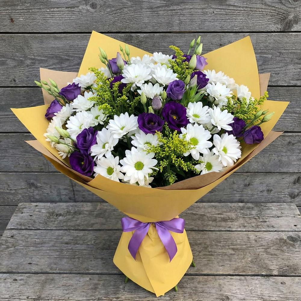 Букет цветов из: Ирисы, Хризантемы и Ромашки в Баговской