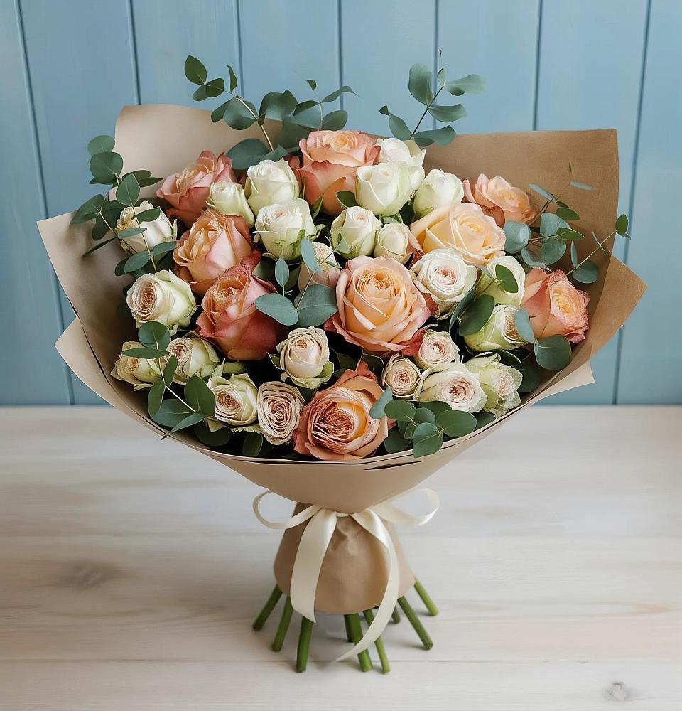 Букет цветов из: Альстромерии и Розы в Баговской