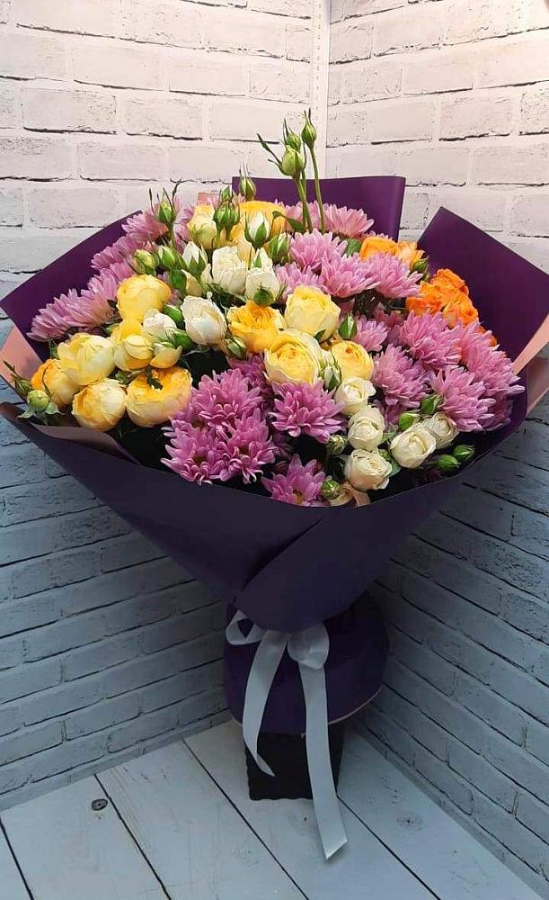 Букет цветов из: Хризантемы и Розы в Баговской
