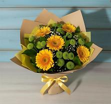 Букет цветов из:  Герберы и Хризантемы в Баговской