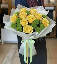 Букет цветов из:  Хризантемы и Розы #REPLACE_PRED# Баговской