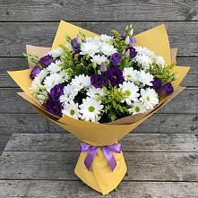 Букет цветов из:  Ирисы, Хризантемы и Ромашки в Баговской