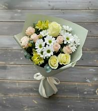 Букет цветов из:  Альстромерии, Розы и Хризантемы в Баговской