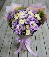 Букет цветов из:  Хризантемы и Розы в Баговской