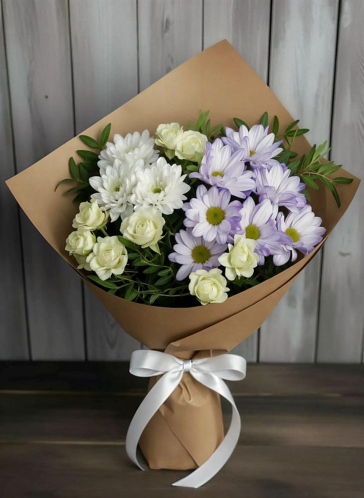 Букет цветов из: Хризантемы и Розы в Баговской